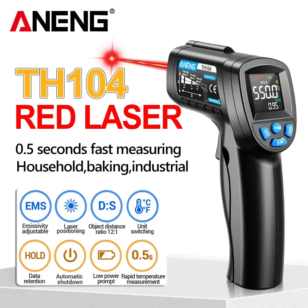 ANENG TH104 Infrared Handheld  - Industrial Laser Temperature Sensor ulasan dan harga