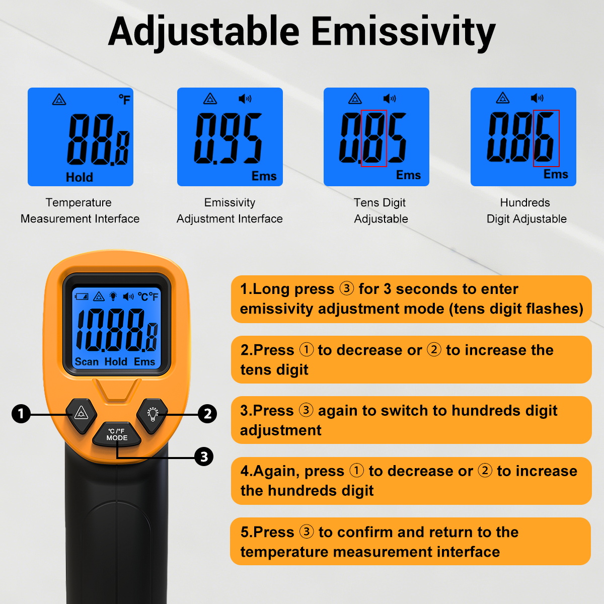 LAOLAU JD 16 Infrared Thermome - Industrial Laser Temperature Sensor ulasan dan harga