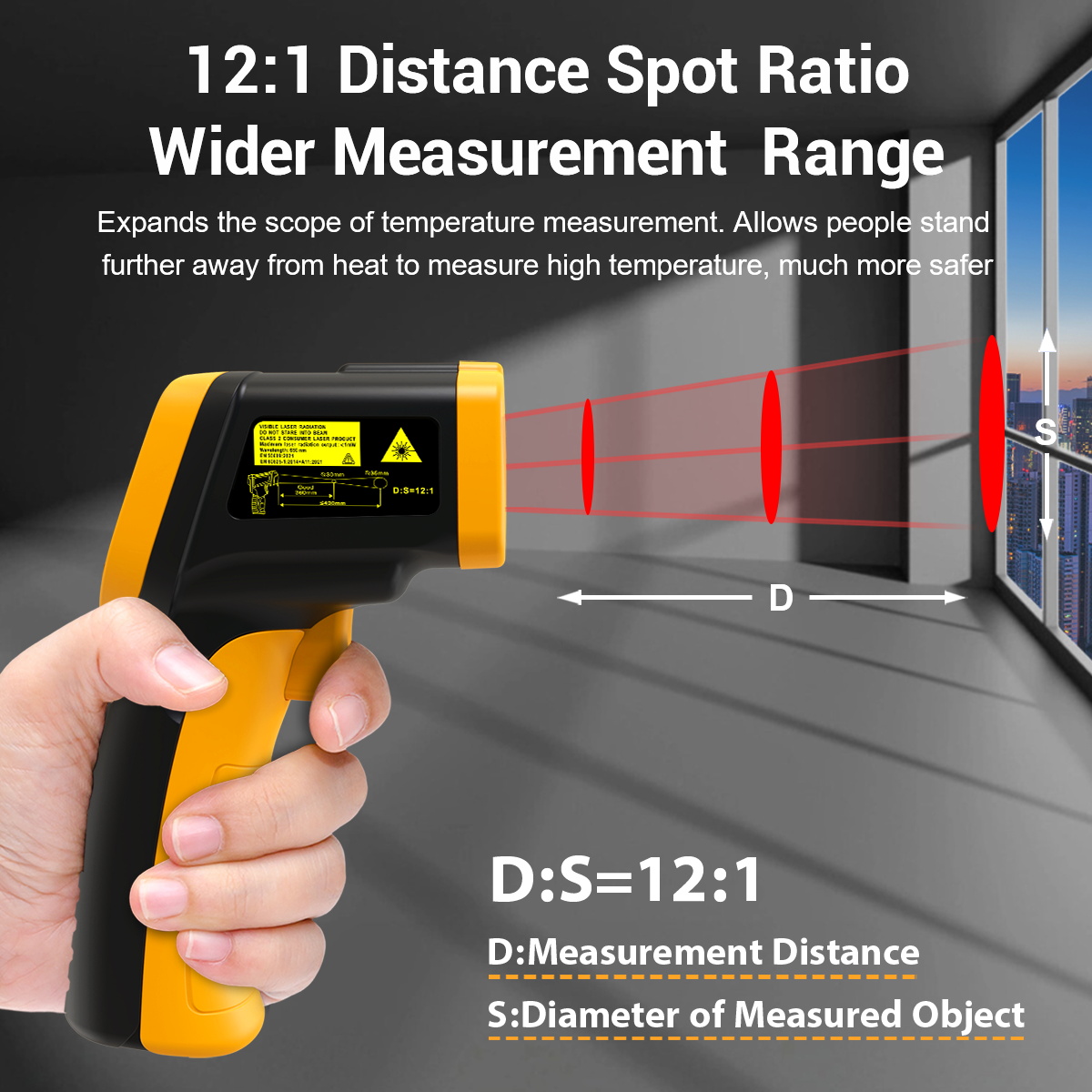 LAOLAU JD 16 Infrared Thermome - Industrial Laser Temperature Sensor ulasan dan harga