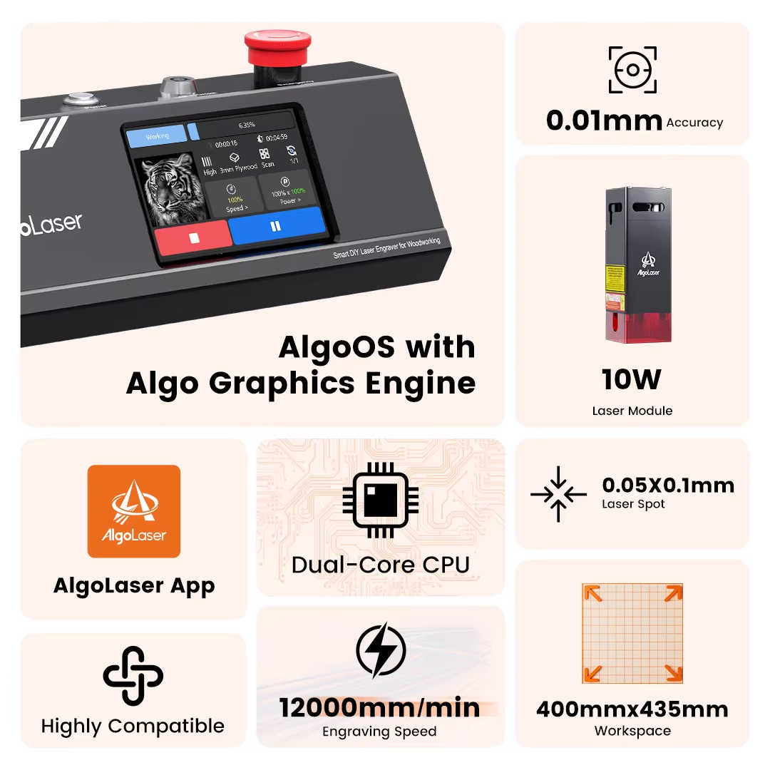Algolaser DIY Table 40*43cm CN - Industrial Grade Laser Cutter ulasan dan harga