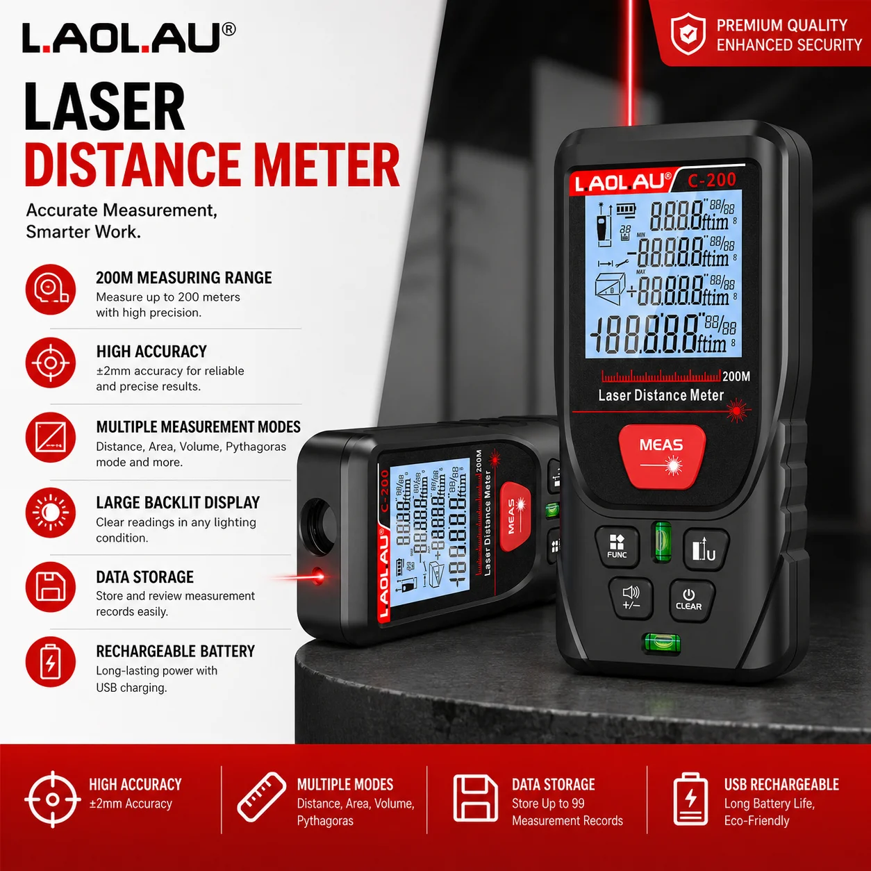 LAOLAU Digital Laser Range Fin - Industrial Laser Rangefinder ulasan dan harga