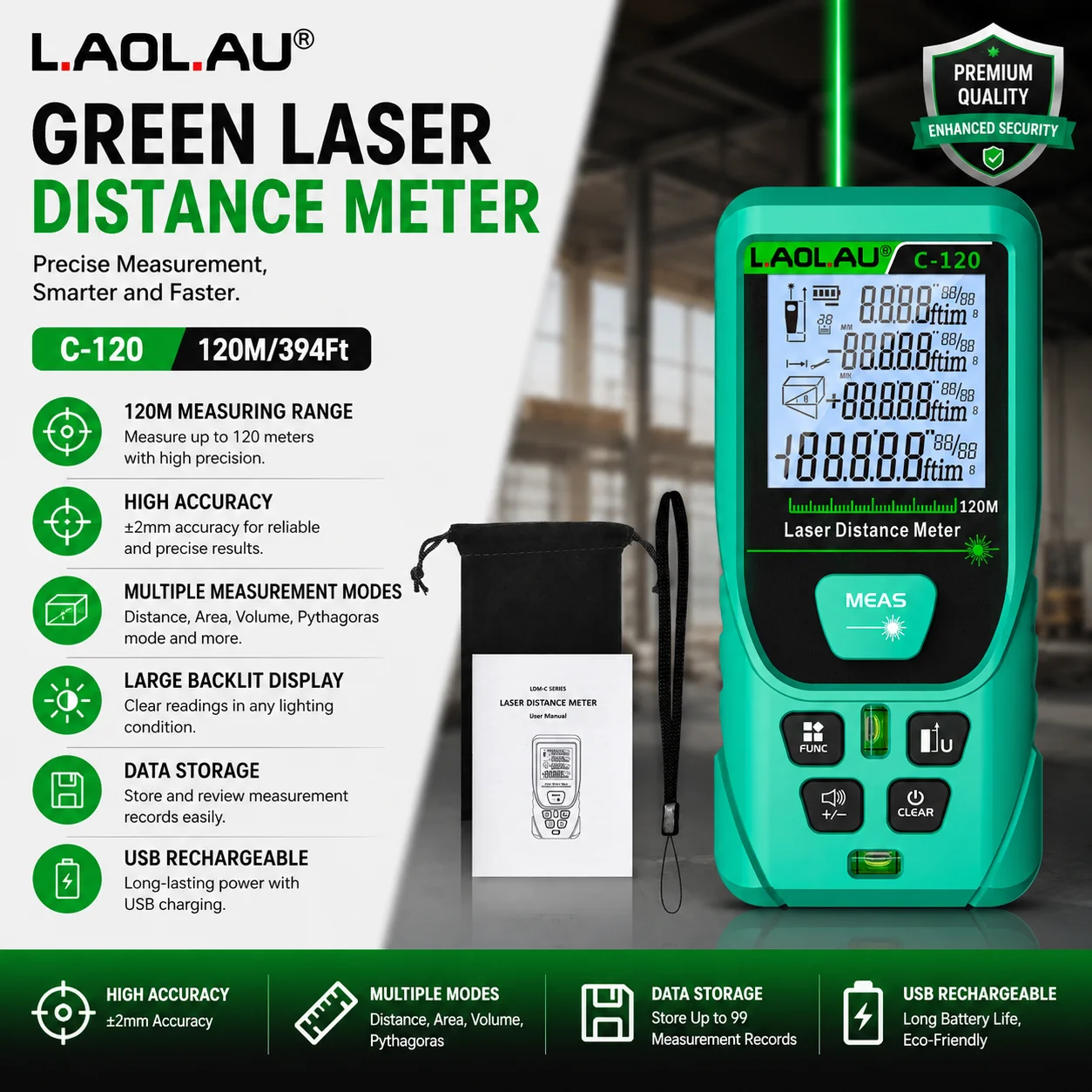 LAOLAU Digital Laser Range Fin - Industrial Laser Rangefinder ulasan dan harga