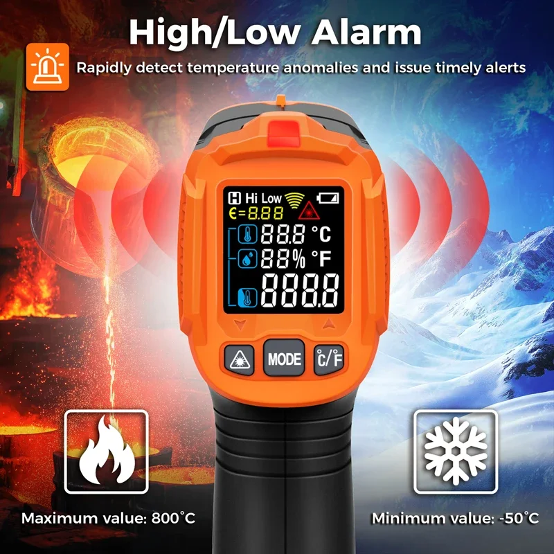 -50~380C Infrared Thermometer  - Industrial Laser Temperature Sensor ulasan dan harga
