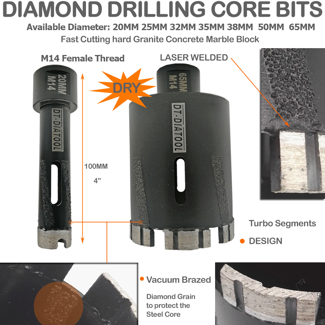 DT-DIATOOL 1pc M14 Thread Lase - Industrial Laser Drill ulasan dan harga